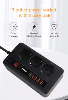 Продолжен кабел со 5 USB порти за брзо полнење - Image 2