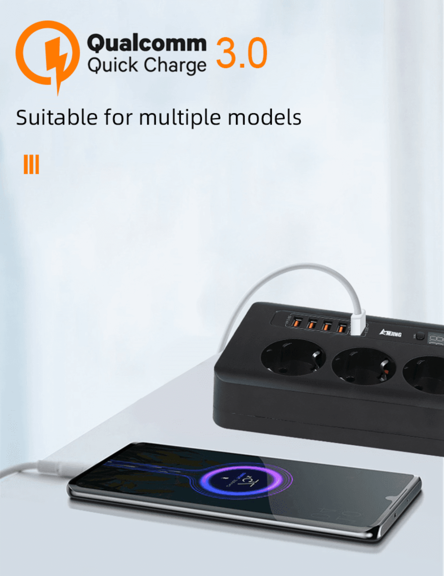 Продолжен кабел со 5 USB порти за брзо полнење - Image 4