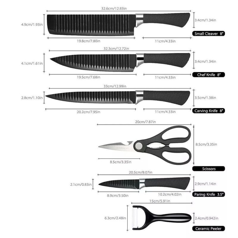 Професионален сет кујнски ножеви со нелепливи облоги - Image 3