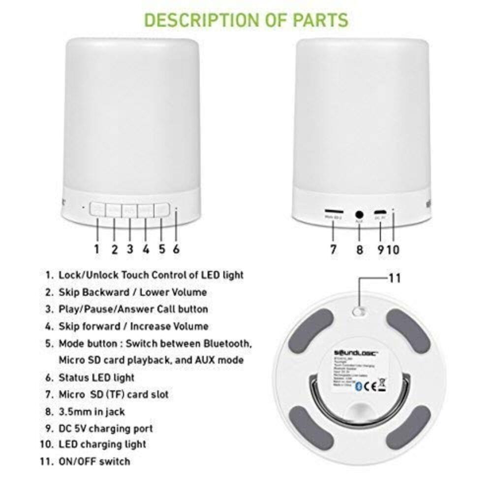 BT звучник на допир со LED светло - Image 8
