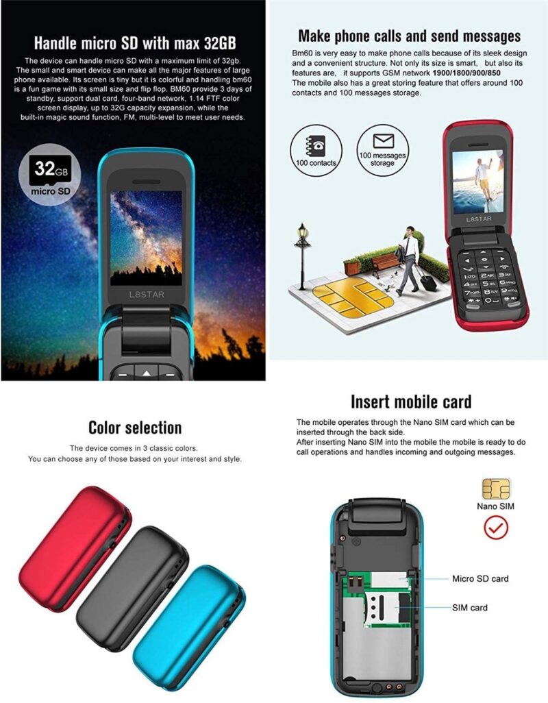 L8STAR BM60 Mini Телефон - Image 3