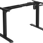 SONGMICS Електрична рамка за биро за стоење со моторизирано прилагодување на висината, прилагодлива должина, челик, црна LSD010B01