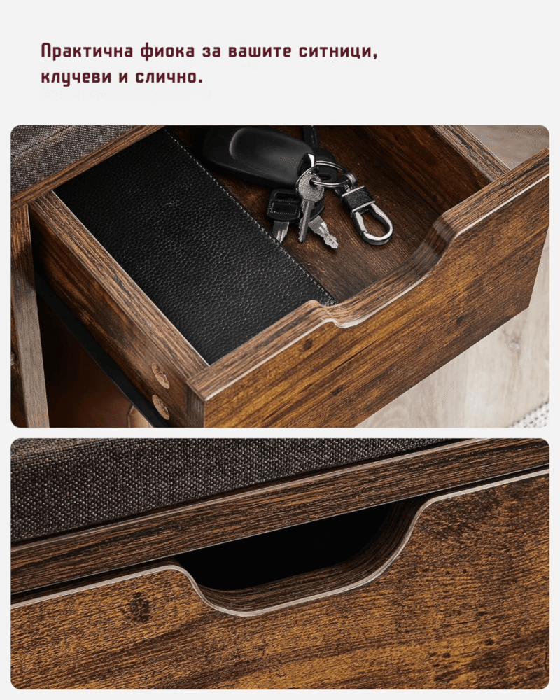 Клупа за чевли со фиока - Image 4