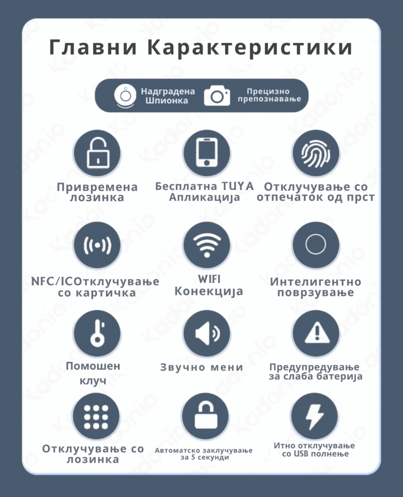 Паметна брава со камера и контрола преку телефон 630 Max - Image 4