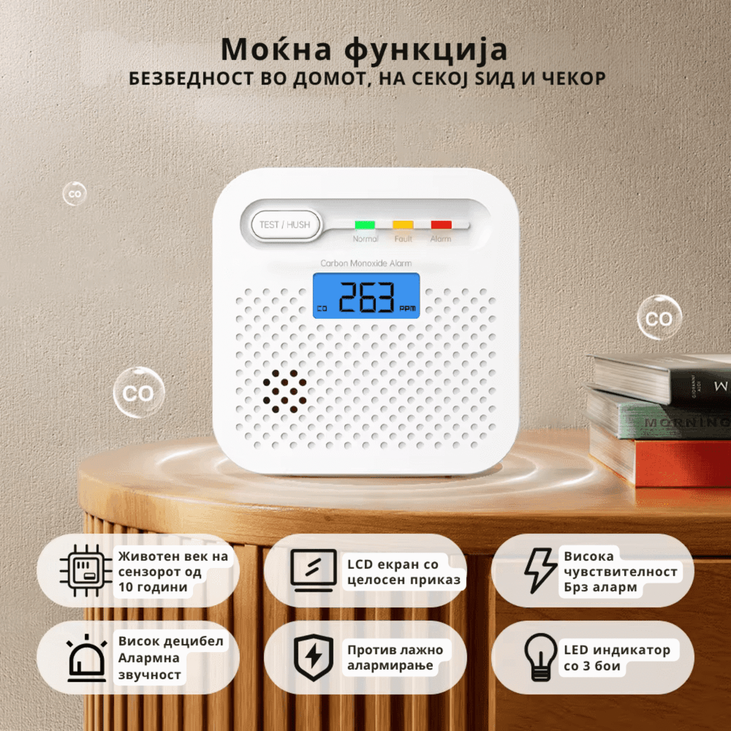 Детектор за јаглерод моноксид CO - Y100A-CR - Image 4