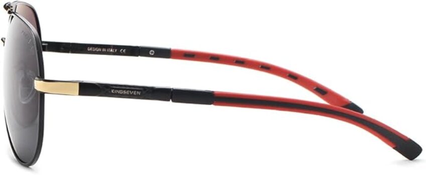 KINGSEVEN Алуминиумски машки поларизирани очила за сонце K725 Gold - Image 8